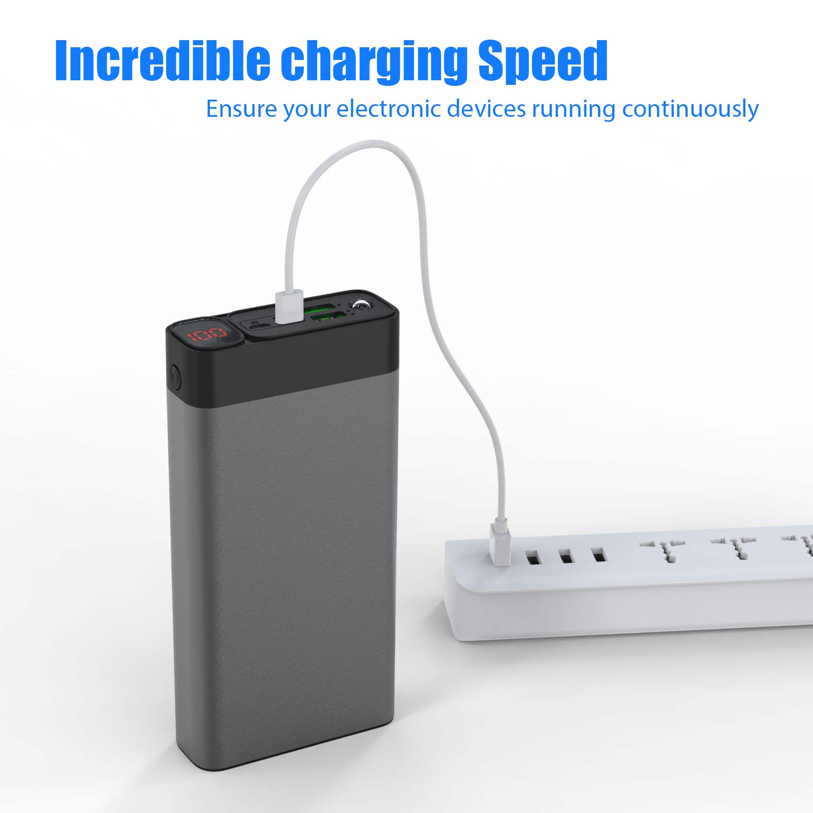 Toospon Power Bank 50000mAh High cost Safety Metal Shell QC 3.0 22.5W PD 20W Portable Phone Charger & Quick Charge Mobile Phones Tablet etc. External Battery