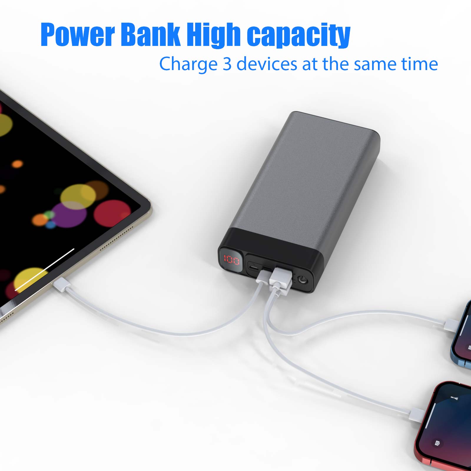 Toospon Power Bank 50000mAh High cost Safety Metal Shell 22.5W PD 20W Phone Portable Charger & Quick Charger External Battery  For iphone, ipad, Samsung, Huawei, Smartphones Speaker etc.