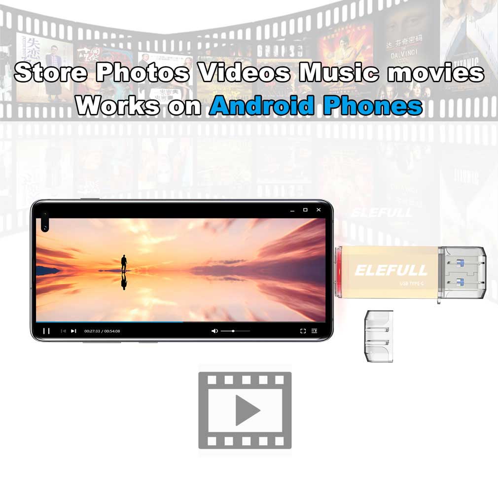 (United Kingdom) Type C / USB C Flash drive for Android smart phone and computer TV speaker car player etc. copy photos videos music work and life